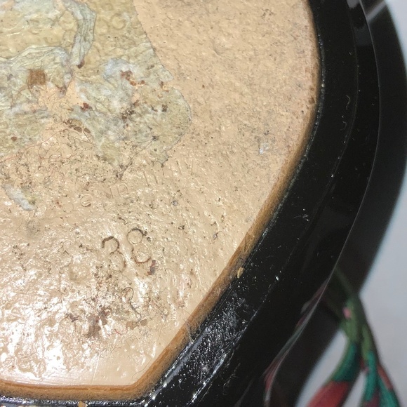 Emilio Pucci Black cage heels Sz 38 /7.5 multicolor satin accents Suede - Picture 6 of 6